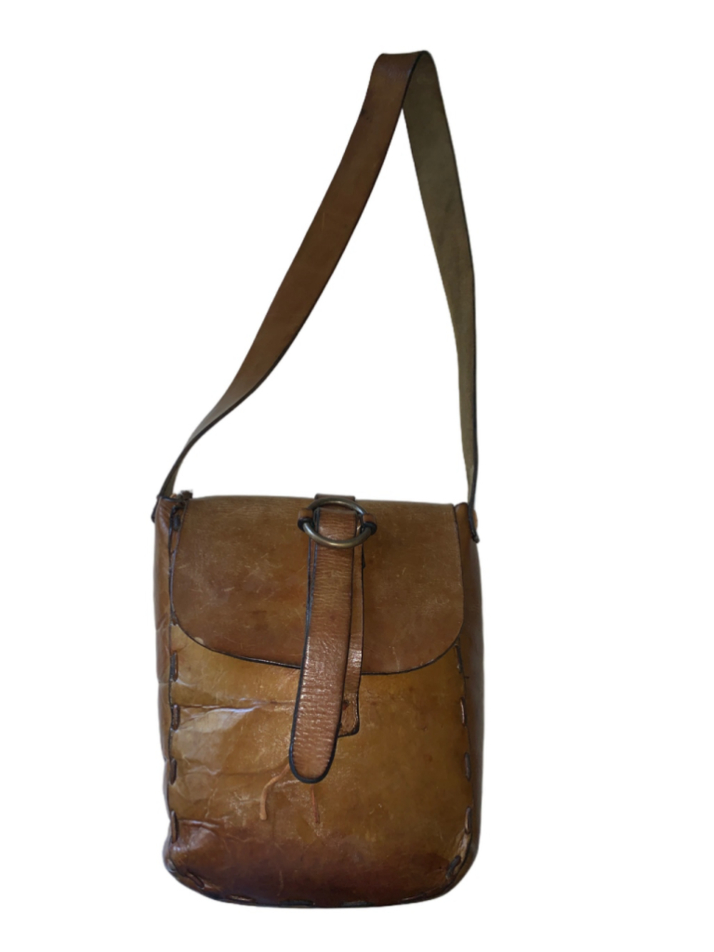 Women's Unbranded Brown Leather vintage Crossbody Bag One Size